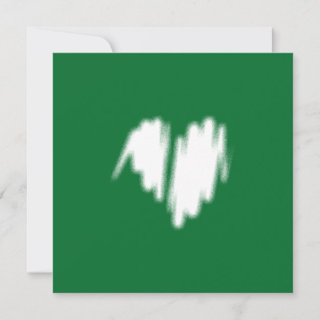 Carte Qr Code Graffiti de coeur blanc pulvérisé (Devant)