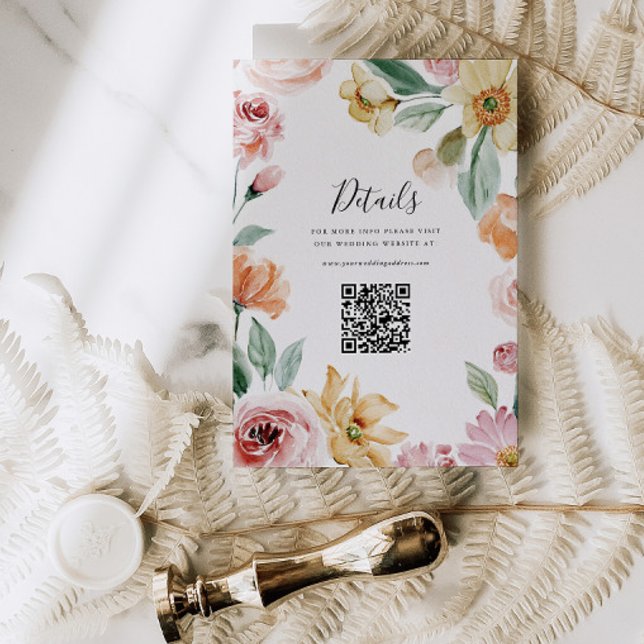 Carte QR de détails d'invitation de mariage Soft B (Créateur téléchargé)