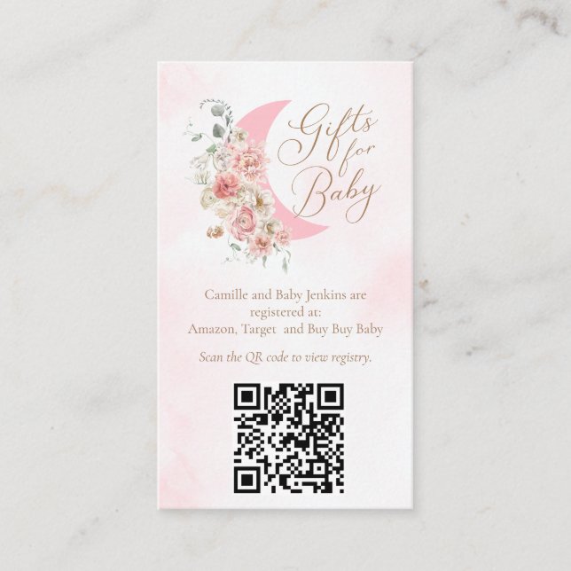 Carte QR pour bébé Lune (Devant)