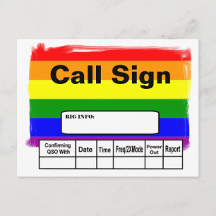 Carte QSL Gay pride Rainbow Flag Ham Radio