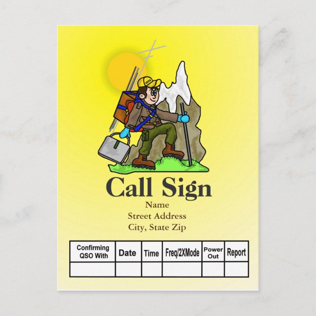 Carte QSL Ham Radio Mountain Climat (Devant)