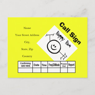Carte QSL Happy Ham Logo Ham Radio Ham