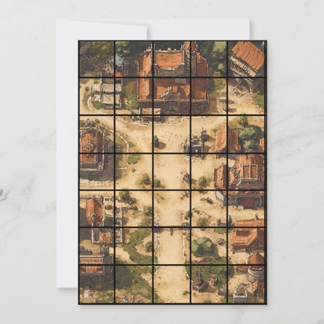 Carte quadrillée papier de village 5x7 (Devant)