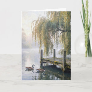 Carte Quai du lac Thinking of You avec des oies