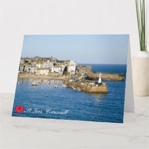 Carte Quai du port de St Ives Heart personnalisé Cornwal