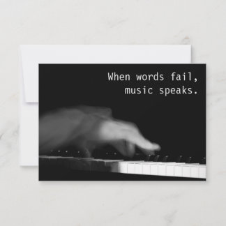 Carte Quand les mots échouent, la musique parle. Photo d