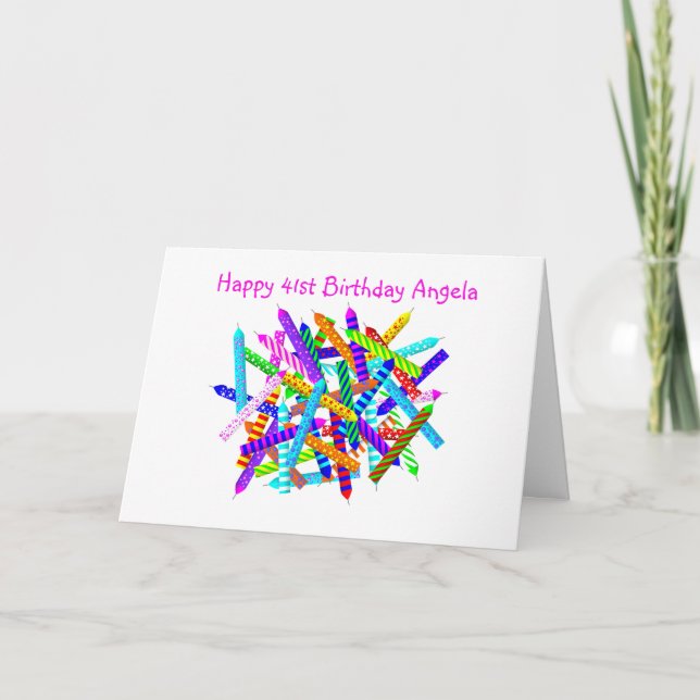 Carte quarante-et-unième Cadeaux d'anniversaire (Devant)