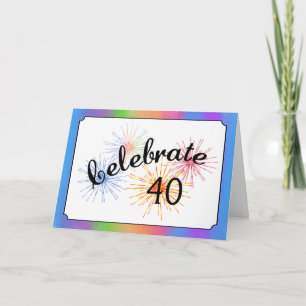 Carte quarantième Célébration d'anniversaire