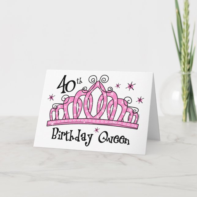 Carte Quarantième LT de reine d'anniversaire de diadème (Devant)
