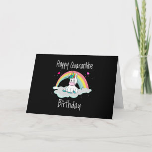 Carte Quarantine Anniversaire Unicorn arc-en-ciel