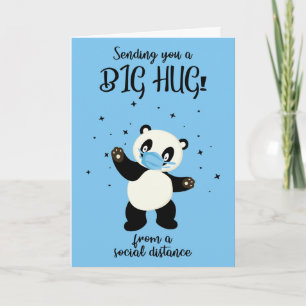 Carte Quarantine Social Distances Panda Bear Hug Card