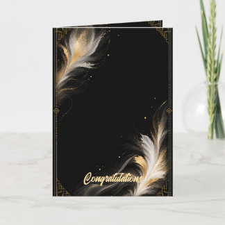Carte Quartz Noir de Luxe Cristaux d'Or Art Géométrique