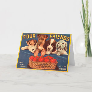 Carte Quatre amis Vintage de tomate Étiquette