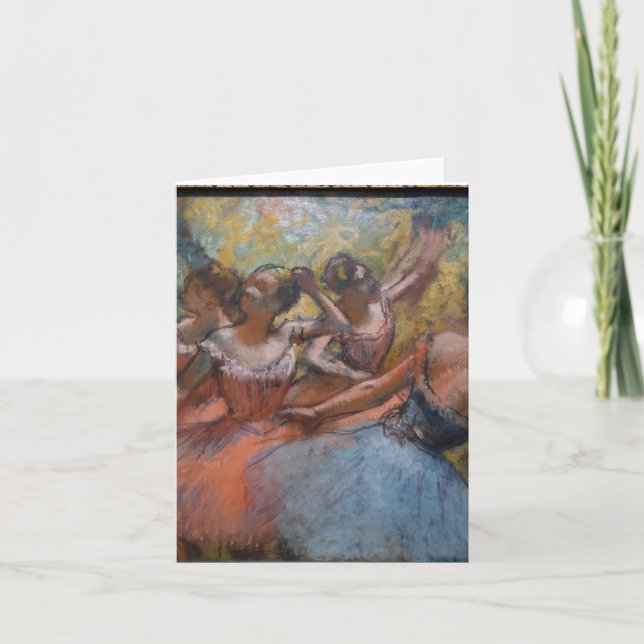 Carte Quatre danseurs de ballet sur scène par degrés (Devant)