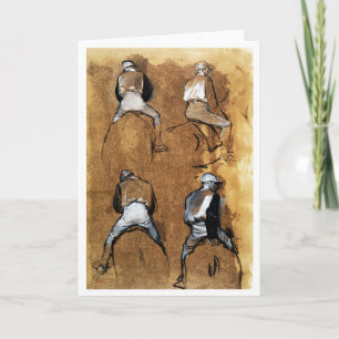 Carte Quatre études d'un Jockey, Edgar Degas