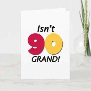 Carte Quatre-vingt-dixième anniversaire grand