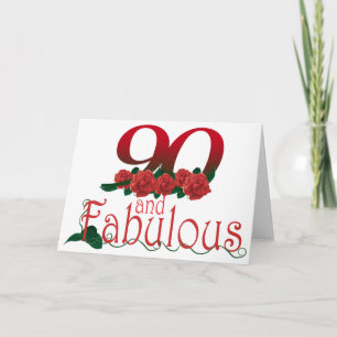 Carte quatre-vingt-dixième fleur d'anniversaire