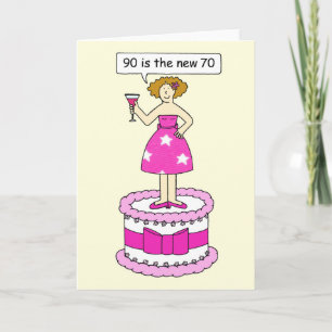 Carte quatre-vingt-dixième L'humour d'anniversaire pour