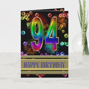 Carte quatre-vingt-quatorzième Anniversaire avec des