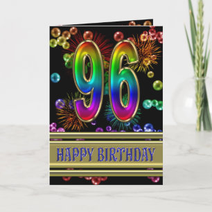Carte quatre-vingt-seizième Anniversaire avec des bulles