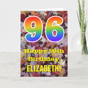 Carte quatre-vingt-seizième Anniversaire ; Feuille