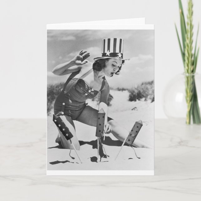 Carte quatrième juillet vintage (Devant)