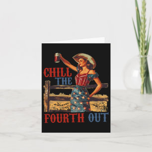 Carte Quatrième Sortie Rétro 4 juillet Patriotique Femme