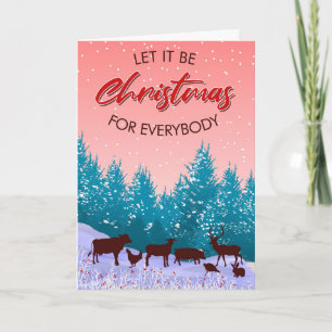 Carte Que ce soit Noël pour tout le monde, Vegan