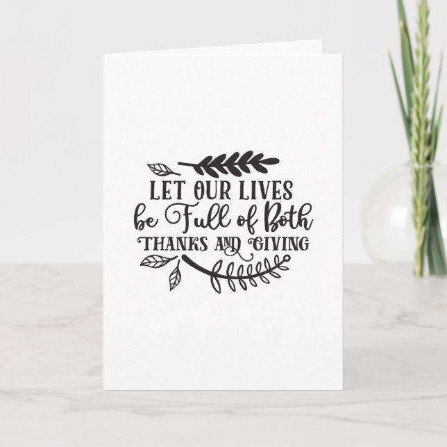 Carte Que nos vies soient pleines de gratitude et de gén (Devant)