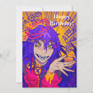 Carte Queen anime happy birthday