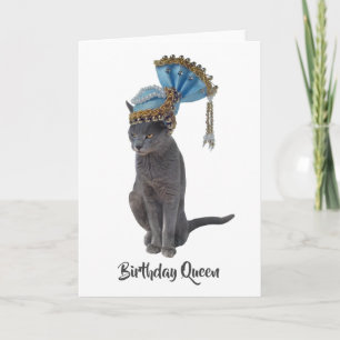 Carte Queen Cat Birthday Card