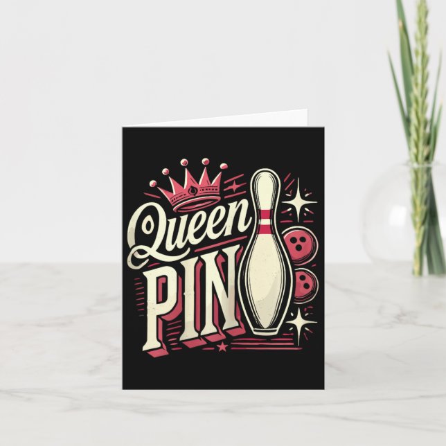 Carte Queen Pin Shirt Bowler Bowling League Pour Bowling (Devant)