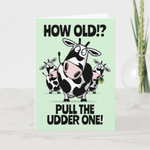 Carte Quel âge ! Joli anniversaire aux vaches de caricat