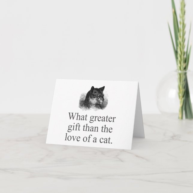 Carte Quel Plus Grand Don Que L'Amour D'Un Chat (Devant)