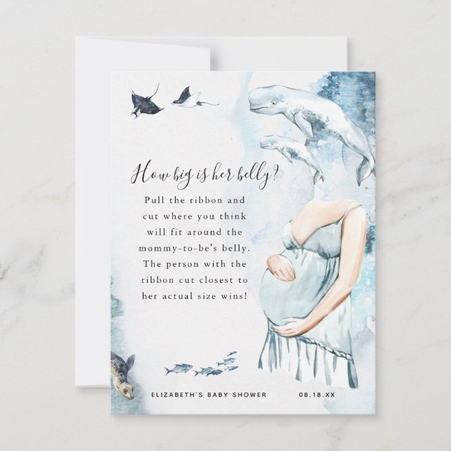 Carte Quelle taille a son ventre ? | Jeu Baby shower (Devant)