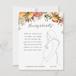 Carte Quelle taille a son ventre ?   Jeu Baby shower