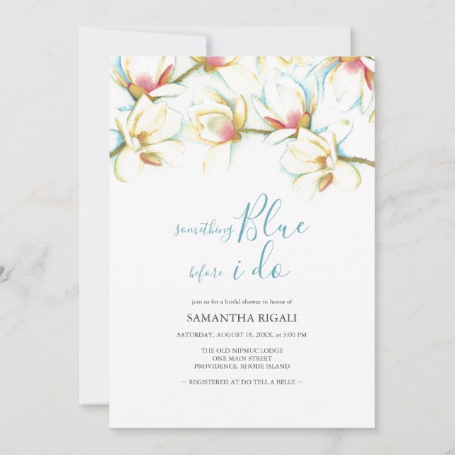 Carte Quelque chose de bleu avant de faire Fête des mari (Devant)