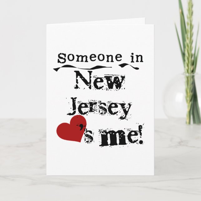 Carte Quelqu'un dans le New Jersey m'aime (Devant)