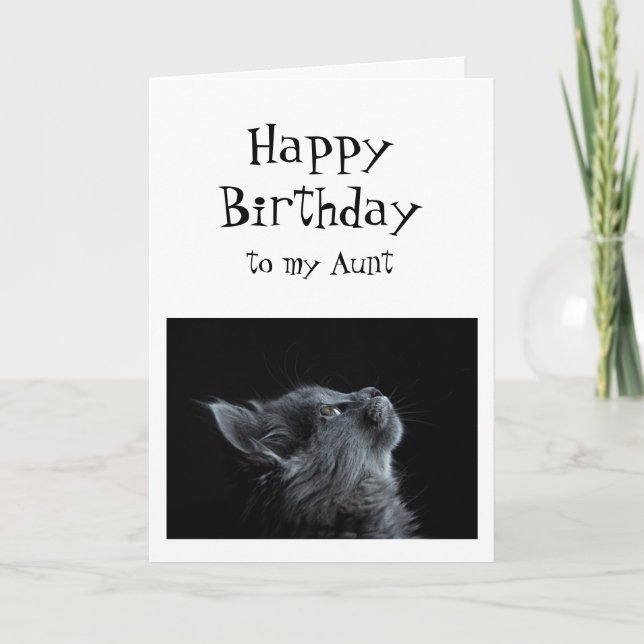 Carte Quelqu'un que je regarde Tante Anniversaire Chat F (Devant)