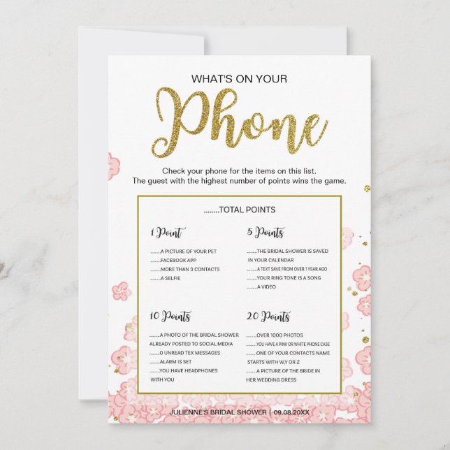 Carte Qu'est-ce que vous avez sur votre téléphone | Pail (Devant)