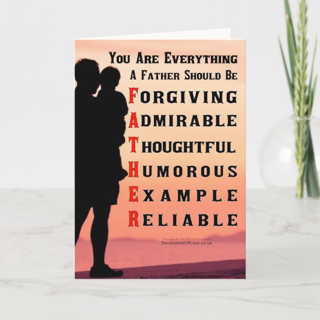 Carte Qu'Est-Ce Qui Fait Un Père Parfait ? (Devant)