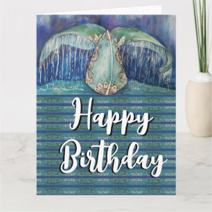 Carte queue de baleine anniversaire
