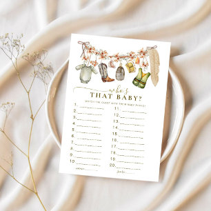 Carte Qui est ce bébé ? Baby shower de pêche Excitée Ree