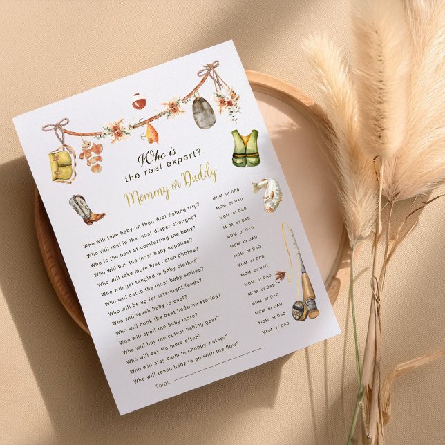 Carte Qui est le Reel Expert Baby shower de pêche jeu (Créateur téléchargé)