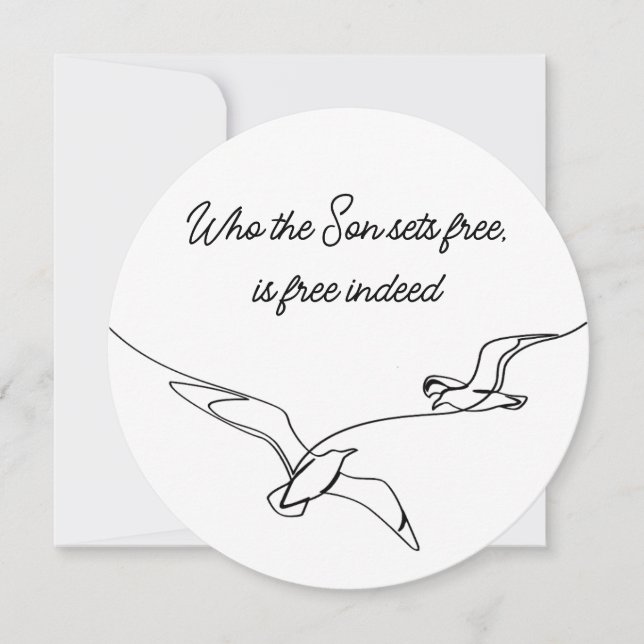 Carte Qui le Fils libère est libre en effet Bible Verse (Devant)