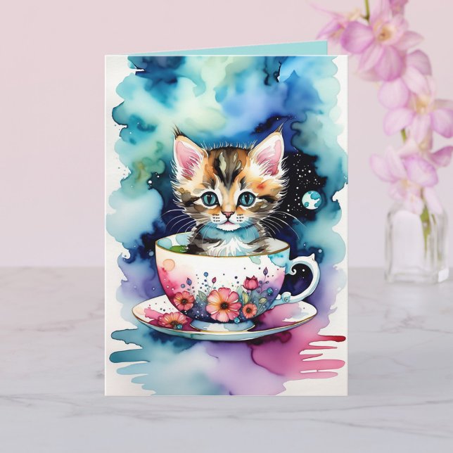 Carte Qui n'aime pas un Kitty dans un Teacup ? (Créateur téléchargé)