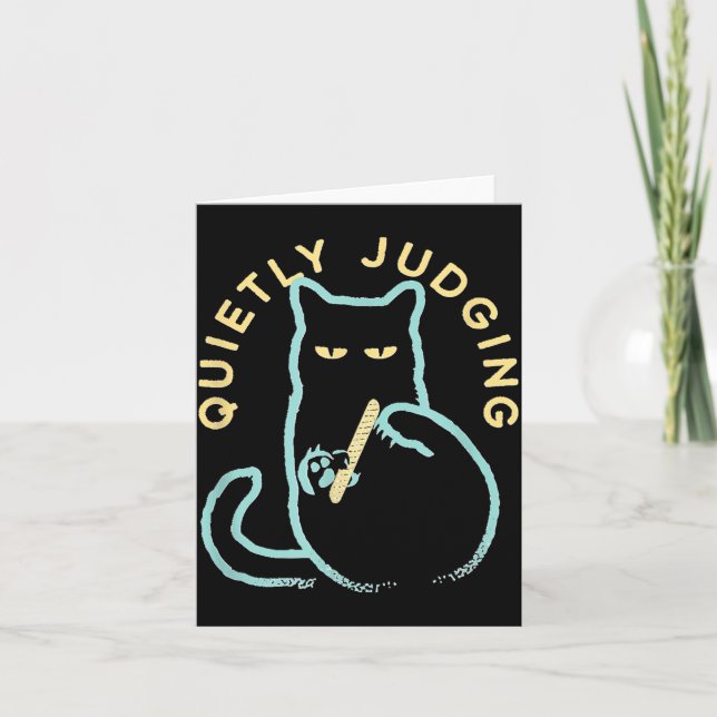 Carte Quietly Judging Funny Novelty Cat Lover Cat Owner  (Devant)