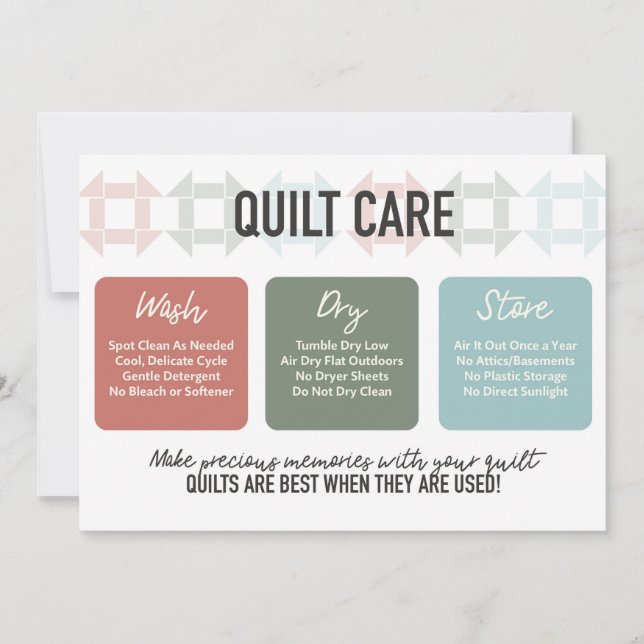 Carte Quilt Care - Design coloré moderne (Devant)