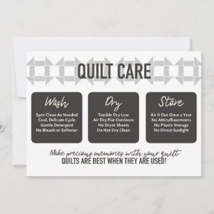 Carte Quilt Care - Design moderne - Gris Doux