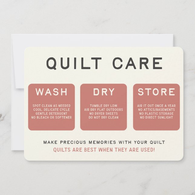 Carte Quilt Care - Design Vintage rose (Devant)